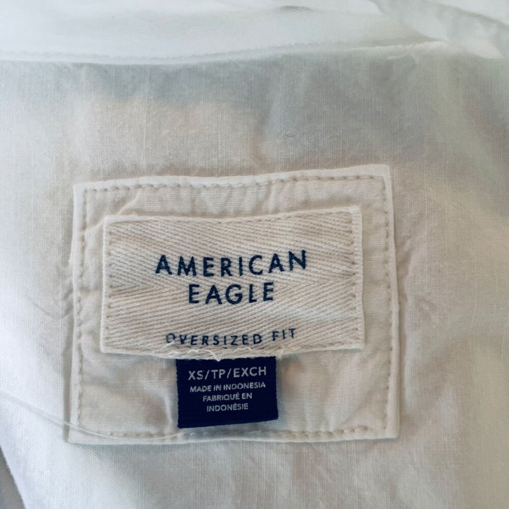American Eagle Go Big Oversized Cotton Long Sleeve Shirt/Blouse Dress XS-S - Picture 13 of 16